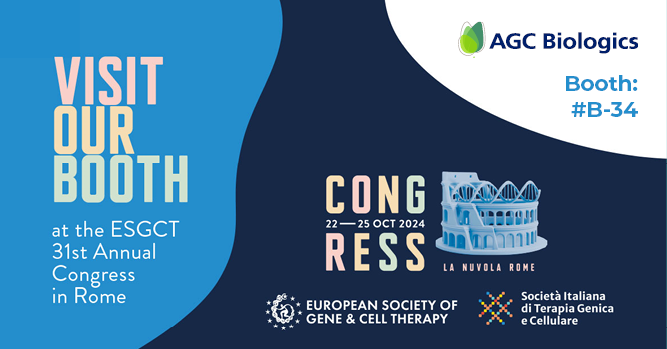 Join AGC Biologics at the 2024 ESGCT Congress in Rome on October 22-25.