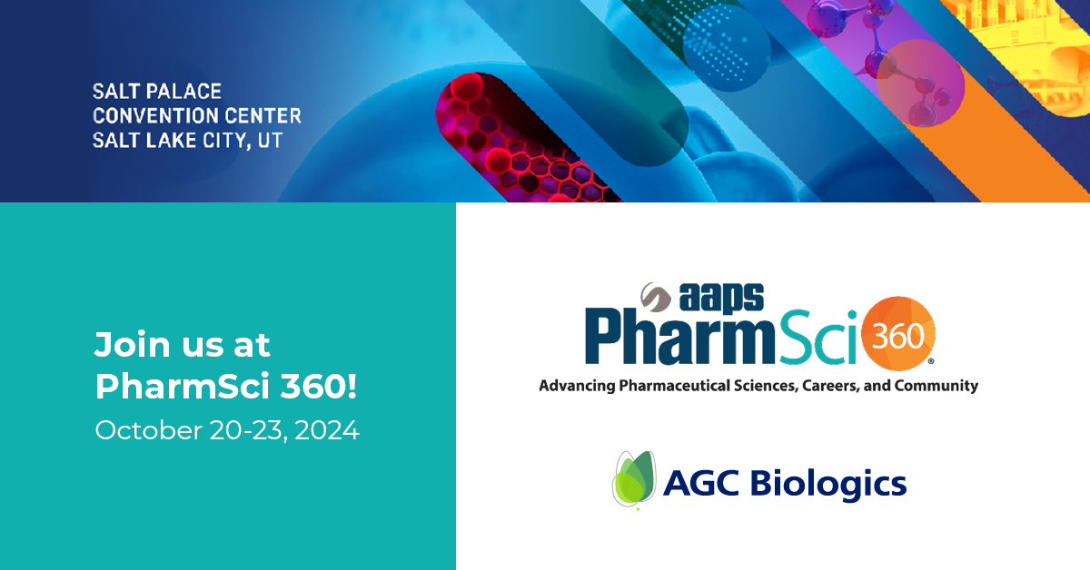 Don't miss our AGC Biologics presentation at PharmSci 360 on October 20-23, 2024.