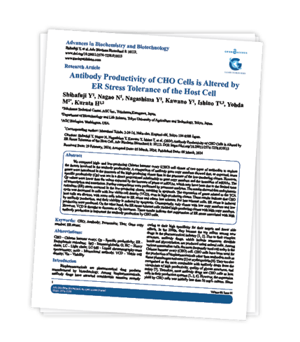 Antibody Productivity of CHO cells article - download graphic